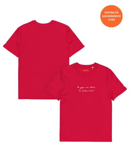 T-shirt Lo yoga mi rilassa le persone meno - red cherry