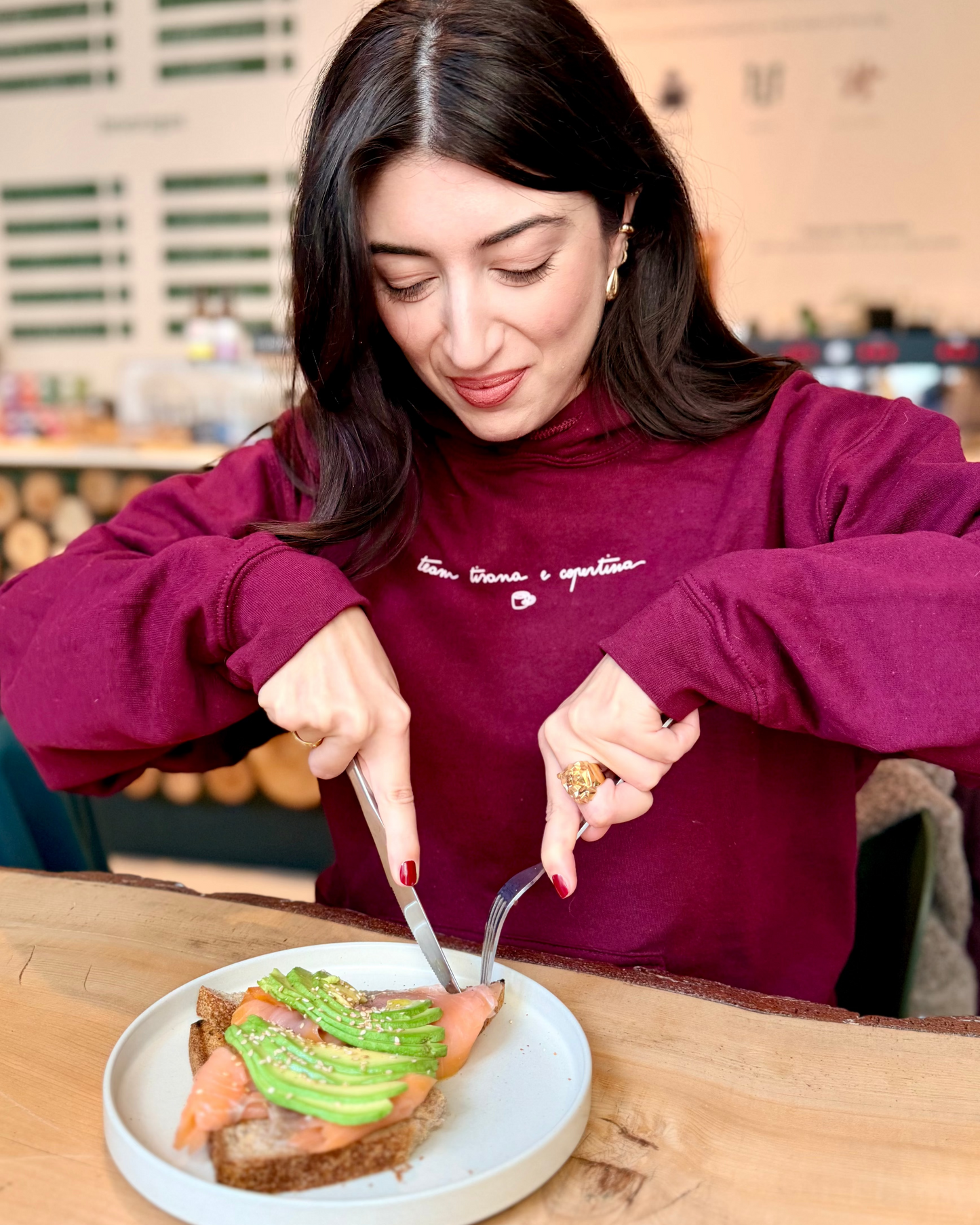 Felpa "Team tisana e copertina" - Burgundy