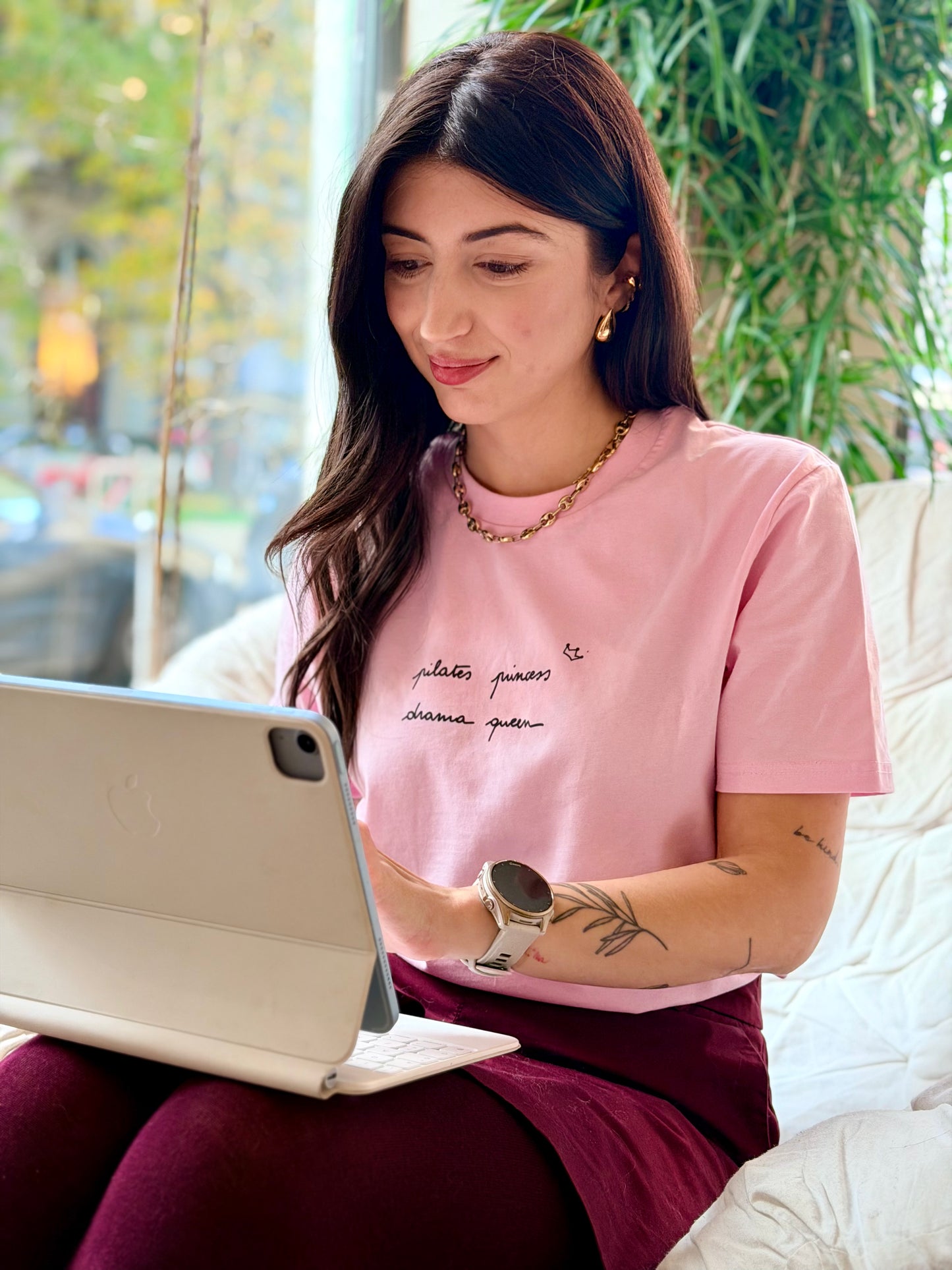 T-shirt "Pilates princess drama queen" - pink